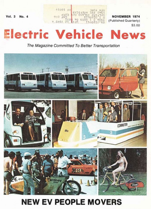 Cover, Electric Vehicle News, November 1974.