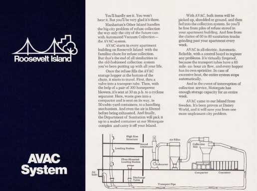 Brochure, Roosevelt Island Development Corporation, c. 1974.